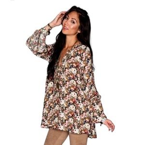 Show Me your Mumu flower sheer blouse